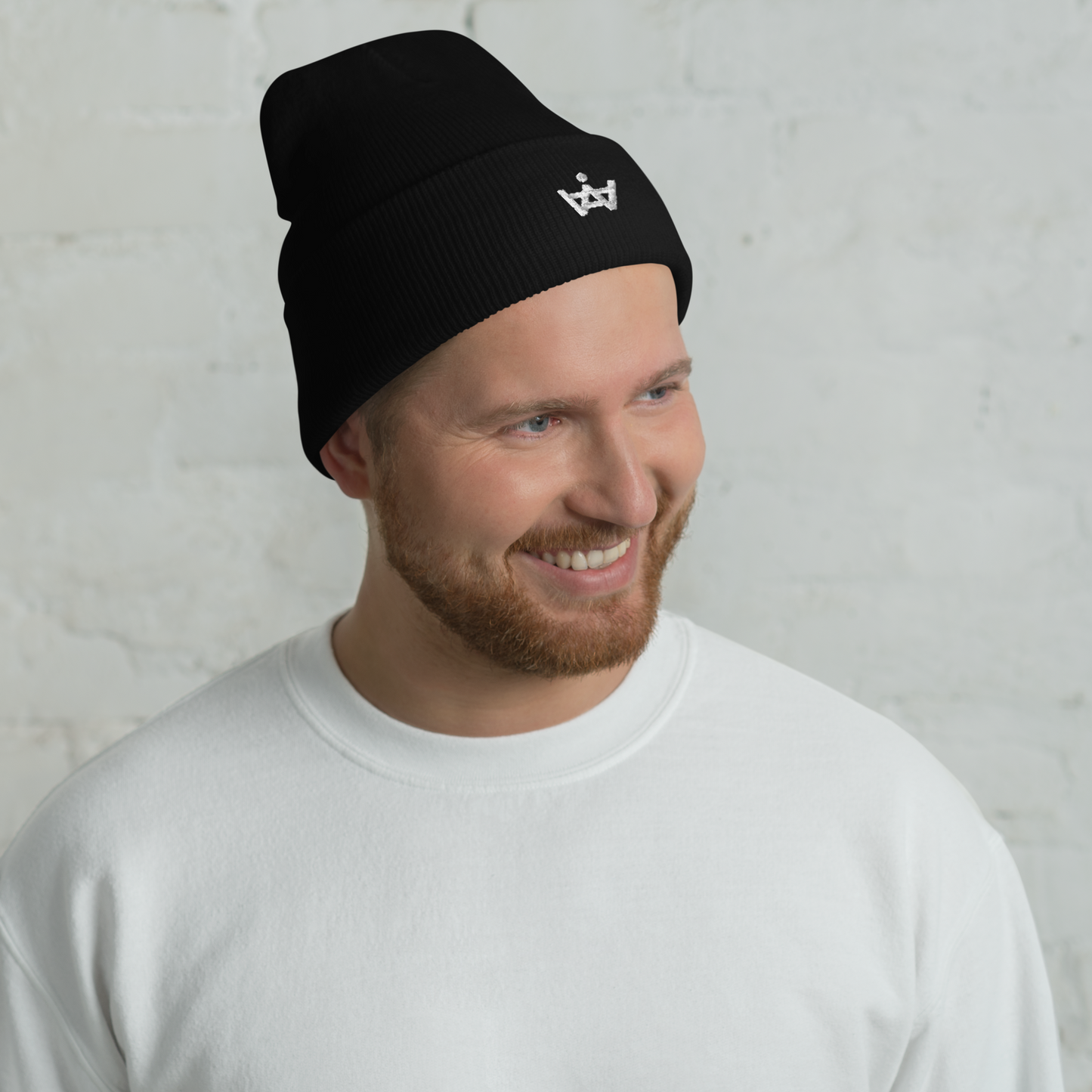 Cuffed Logo Beanie - White Logo