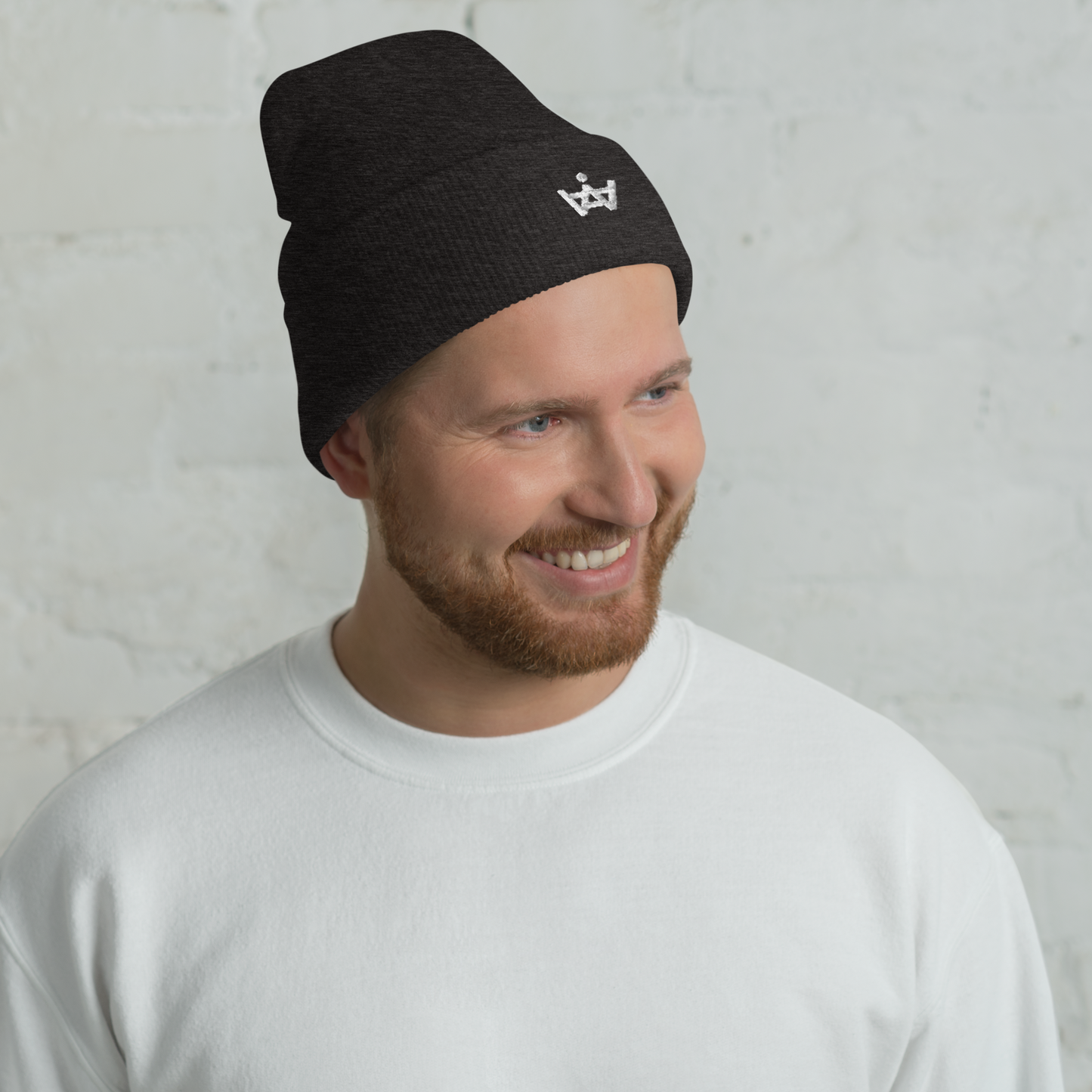 Cuffed Logo Beanie - White Logo