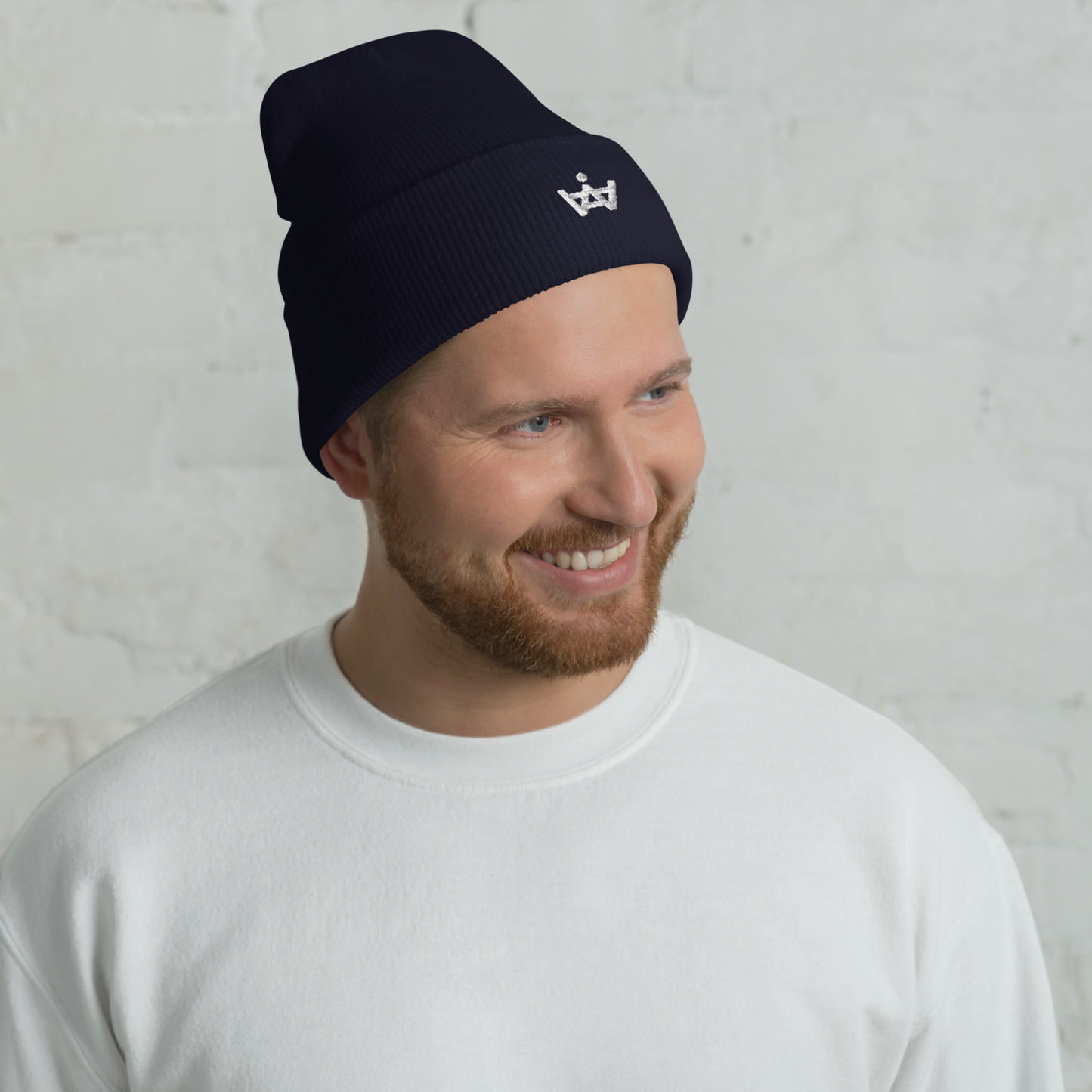Cuffed Logo Beanie - White Logo