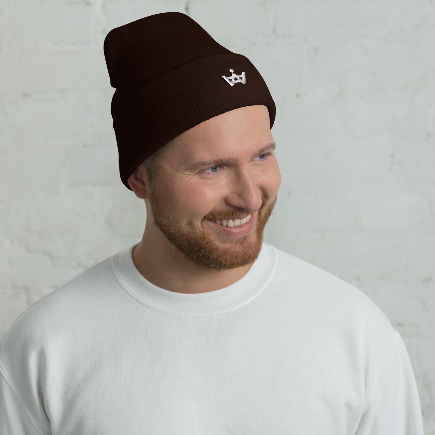 Cuffed Logo Beanie - White Logo