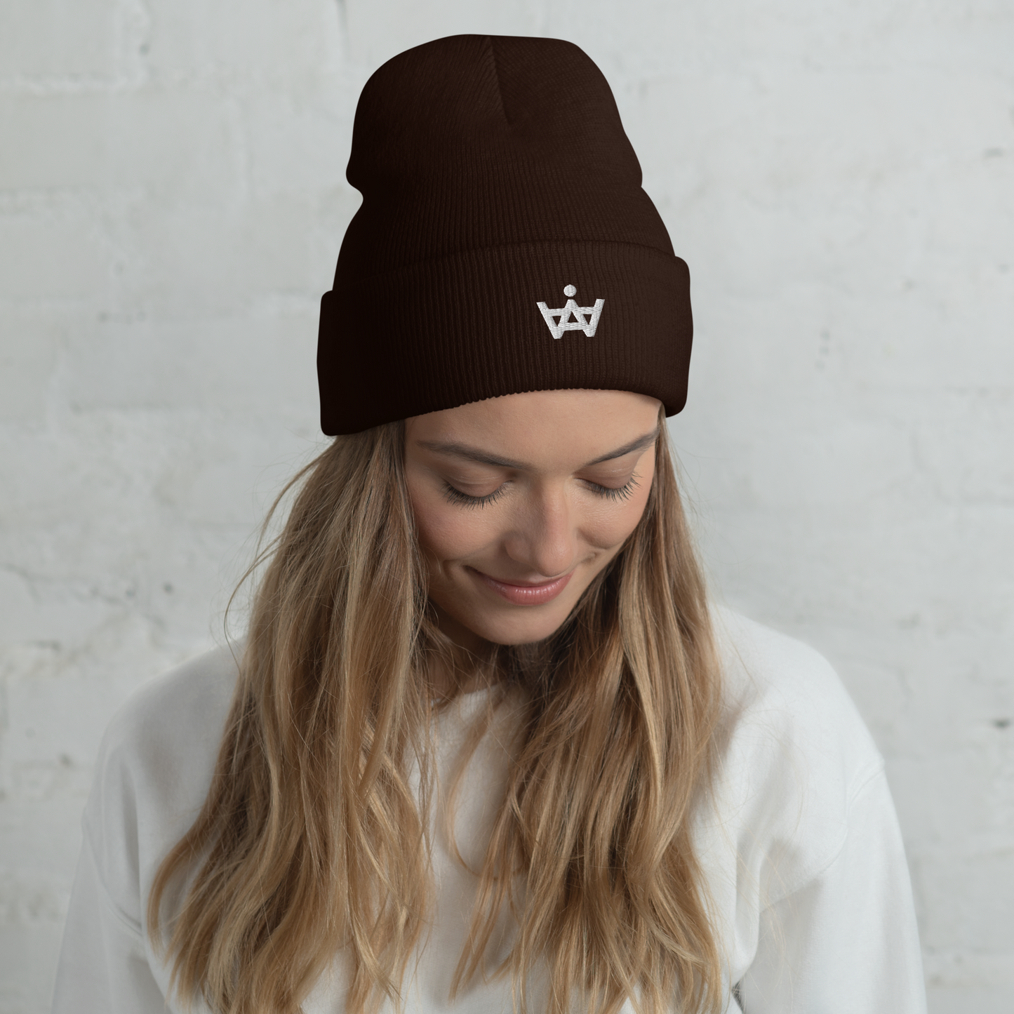 Cuffed Logo Beanie - White Logo
