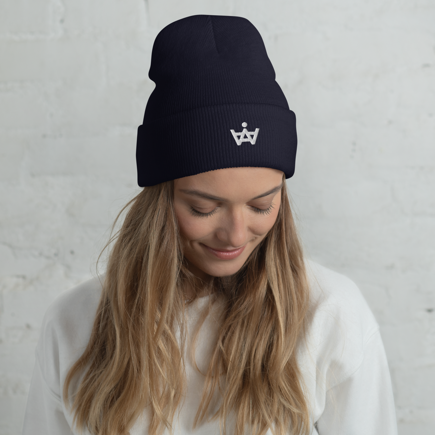 Cuffed Logo Beanie - White Logo