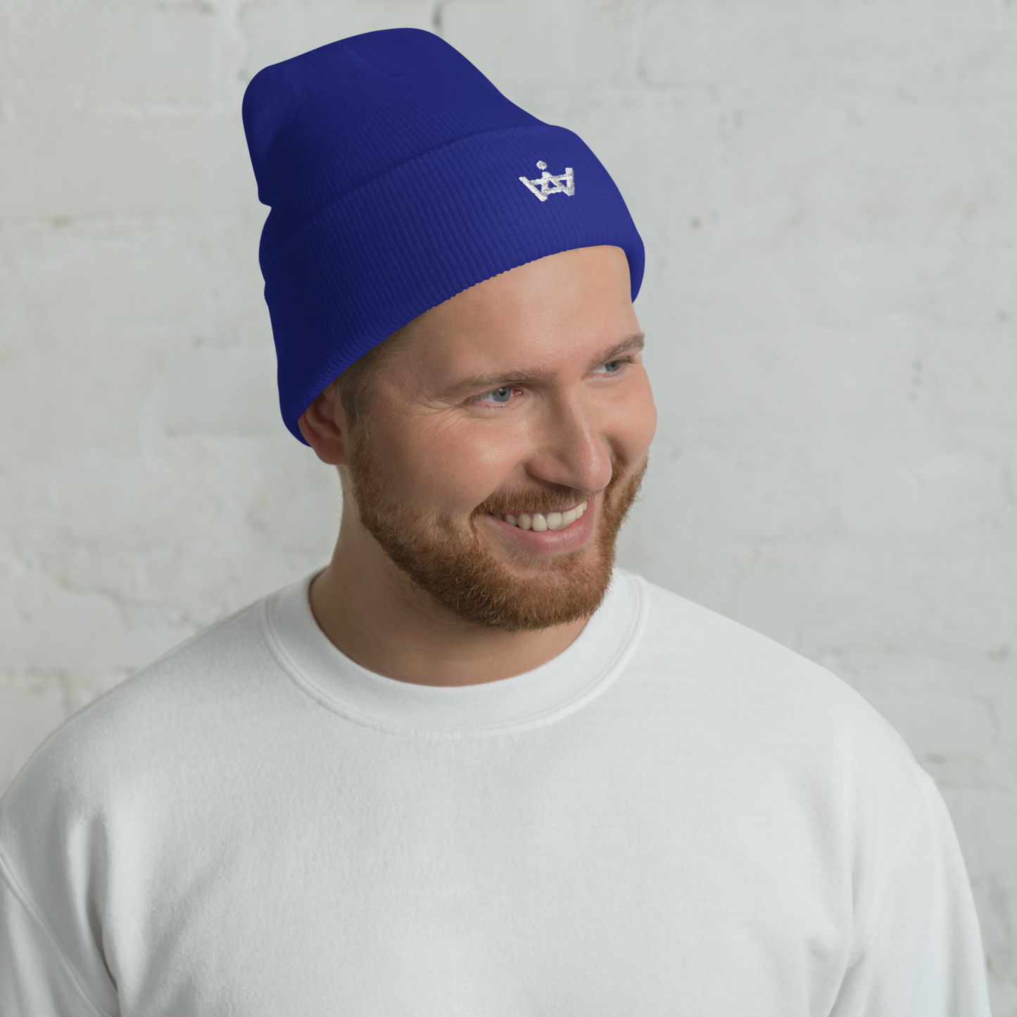 Cuffed Logo Beanie - White Logo