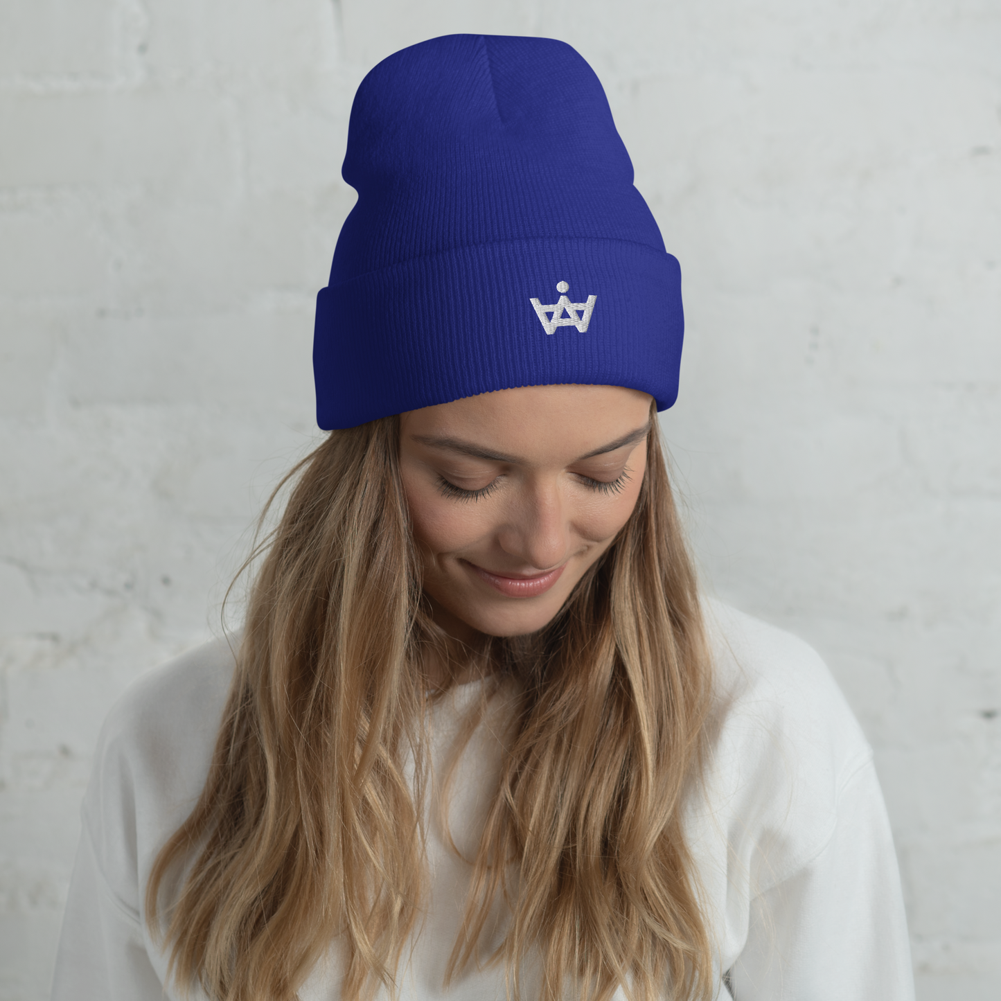 Cuffed Logo Beanie - White Logo