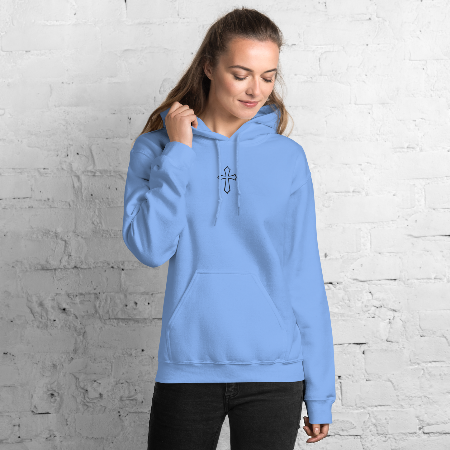 Simple Cross Hoodie - Black Logo