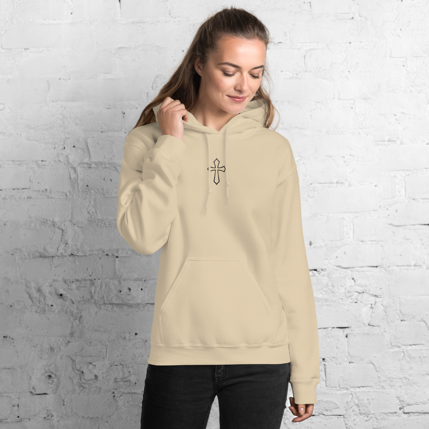 Simple Cross Hoodie - Black Logo