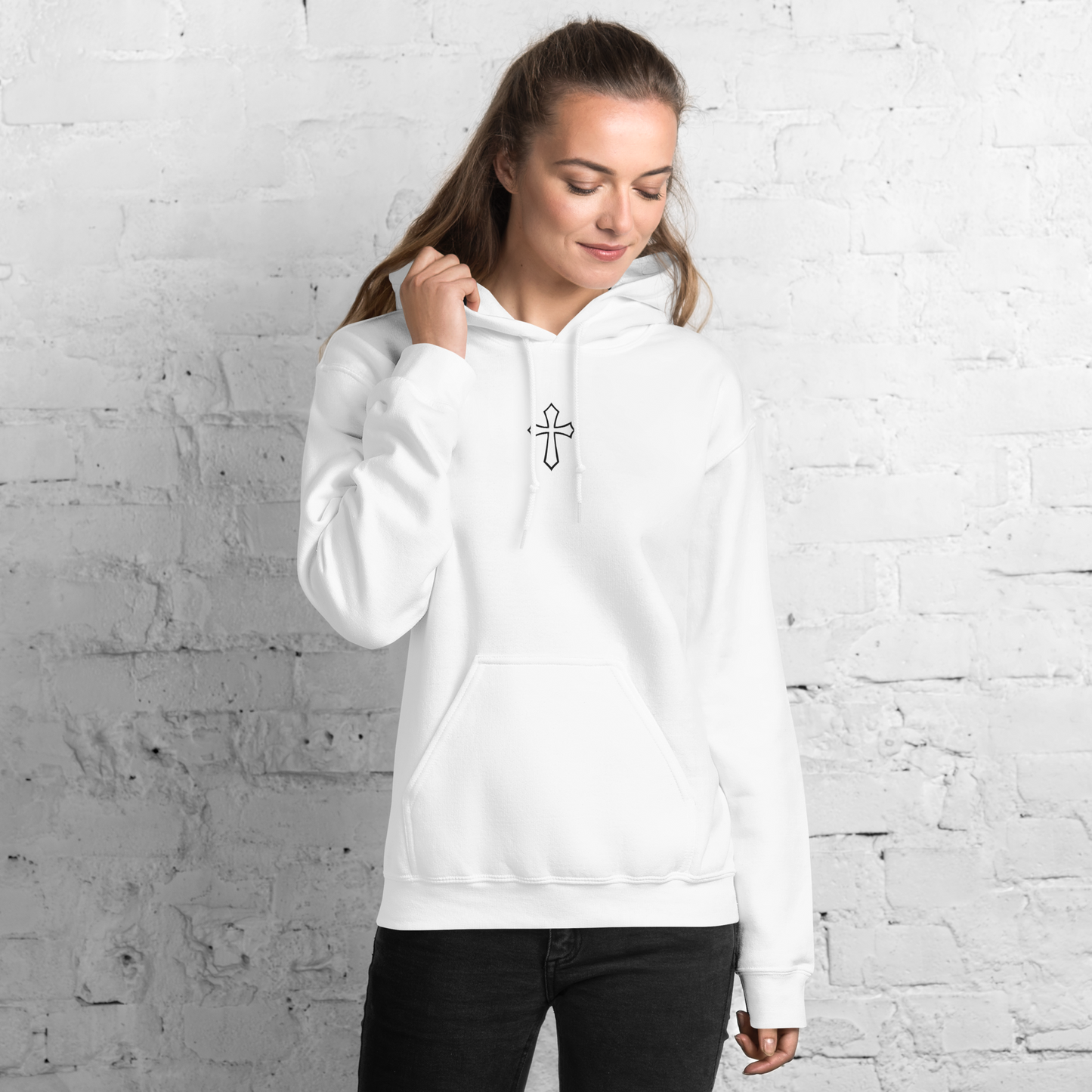 Simple Cross Hoodie - Black Logo